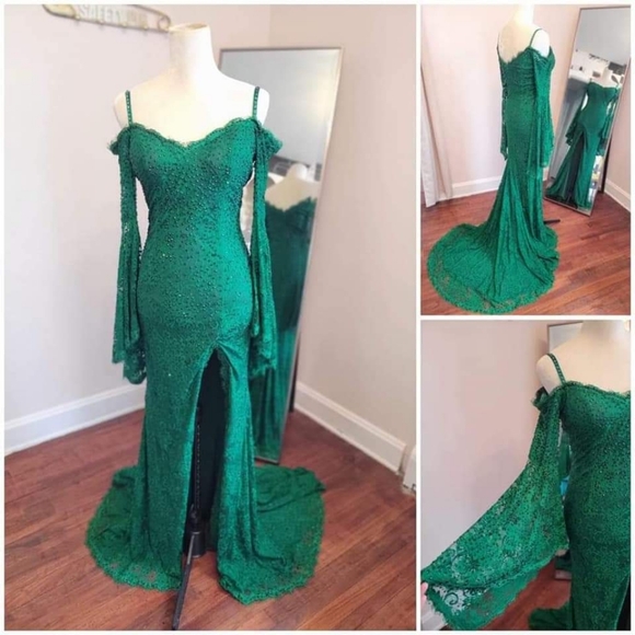 ✨️ Price Drop! ✨️ Johnathan Kayne Emerald Gown Size 8 - Picture 3 of 3